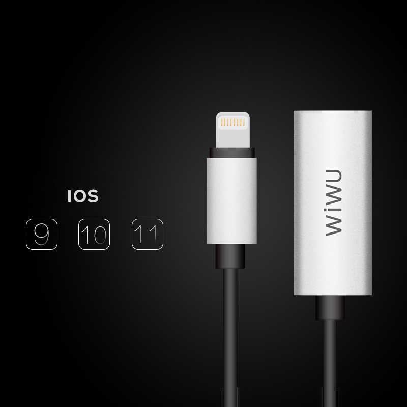 Wiwu LT01 Lightning Ses Adaptörü Gri