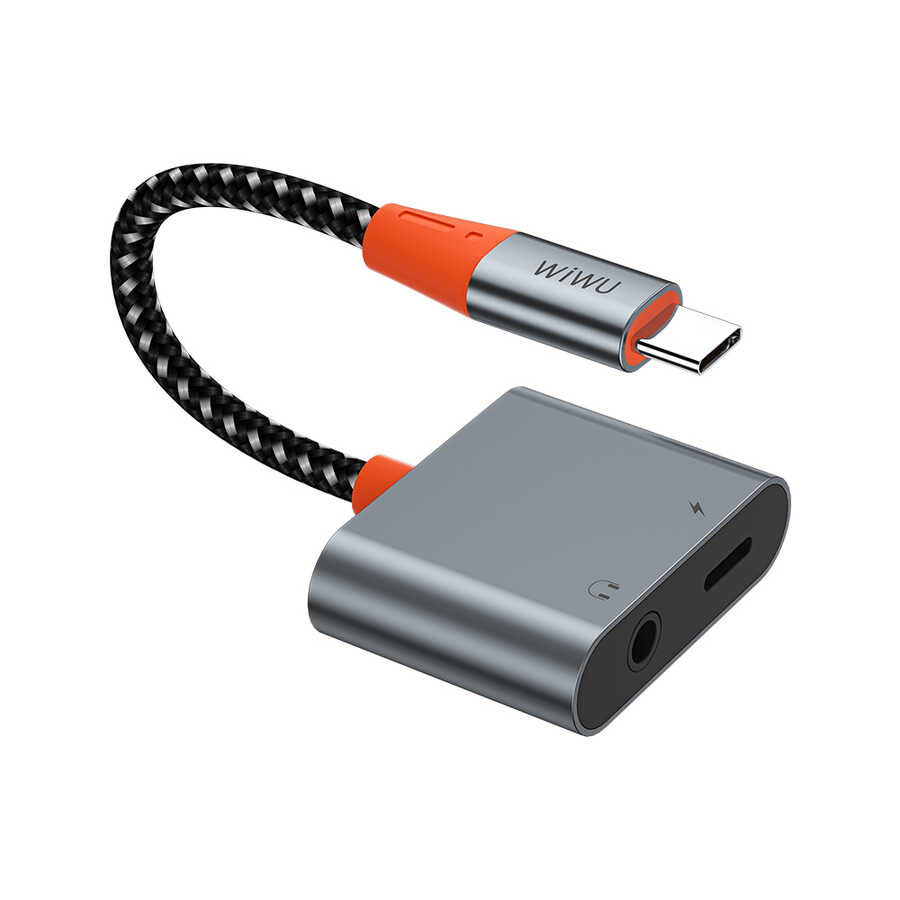 Wiwu LT10 Type-C To 3.5mm Aux Çevirici Ses Adaptörü Gri