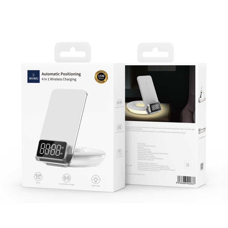 Wiwu M11 4 in 1 Kablosuz Şarj Standı Beyaz