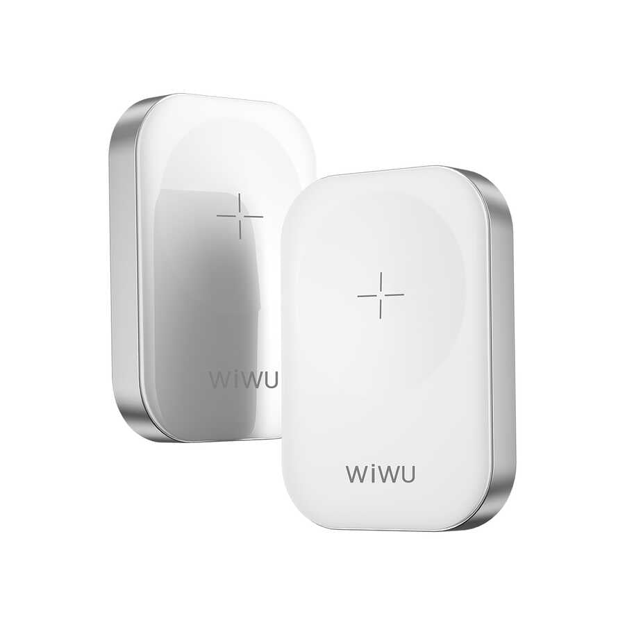 Wiwu M16 Akıllı Saat Mini Wireless Magnetik Şarj Aleti 2.5W Beyaz