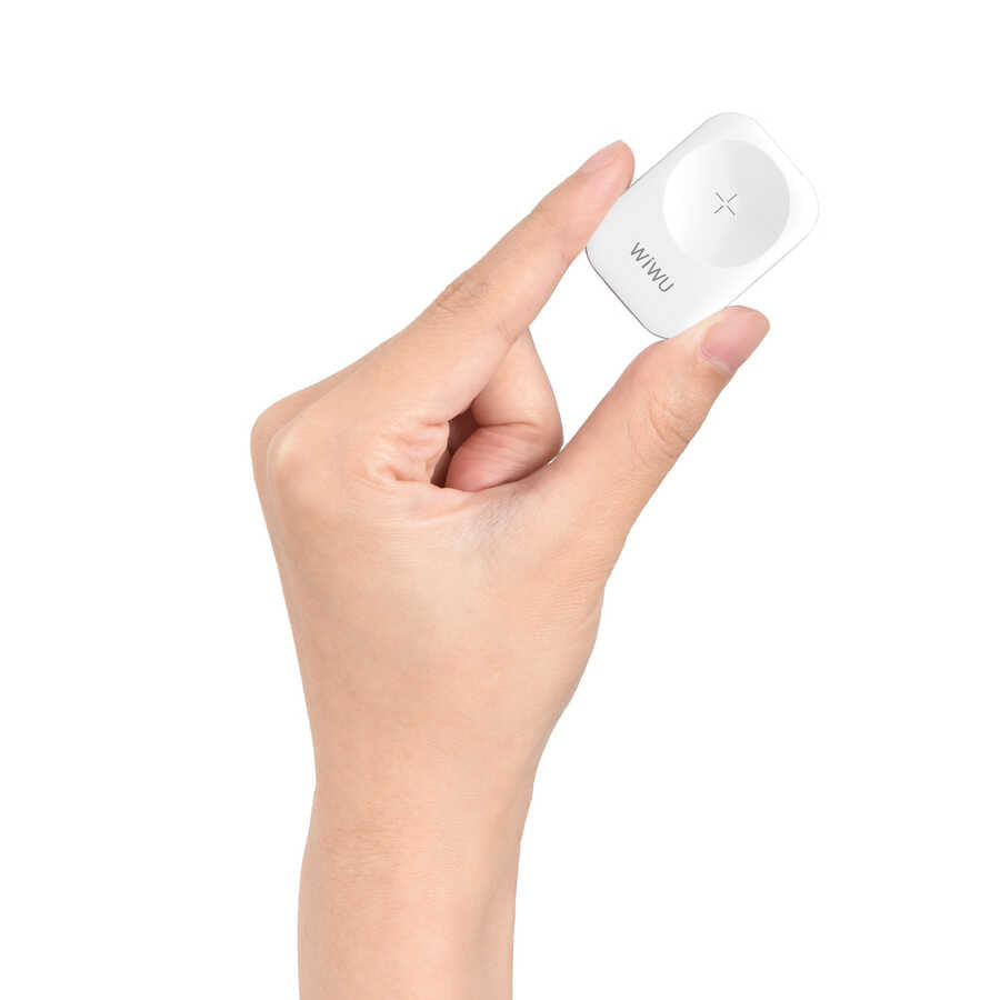 Wiwu M16 Akıllı Saat Mini Wireless Magnetik Şarj Aleti 2.5W Beyaz