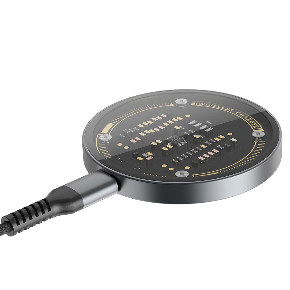 Wiwu M17 Magnetik Intelligent Transparan Wireless Şarj Ultra İnce Şeffaf 15W Android iOS Destekli Siyah
