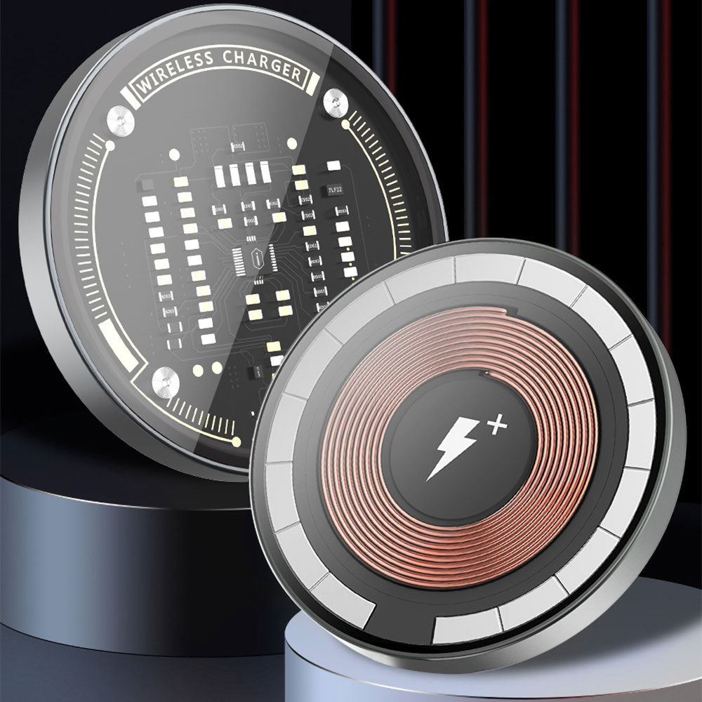 Wiwu M17 Magnetik Intelligent Transparan Wireless Şarj Ultra İnce Şeffaf 15W Android iOS Destekli Siyah