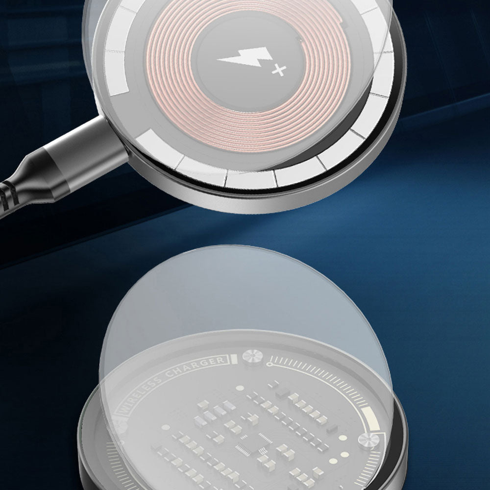 Wiwu M17 Magnetik Intelligent Transparan Wireless Şarj Ultra İnce Şeffaf 15W Android iOS Destekli Siyah