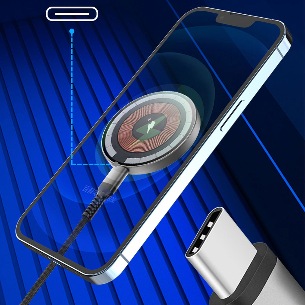 Wiwu M17 Magnetik Intelligent Transparan Wireless Şarj Ultra İnce Şeffaf 15W Android iOS Destekli Siyah