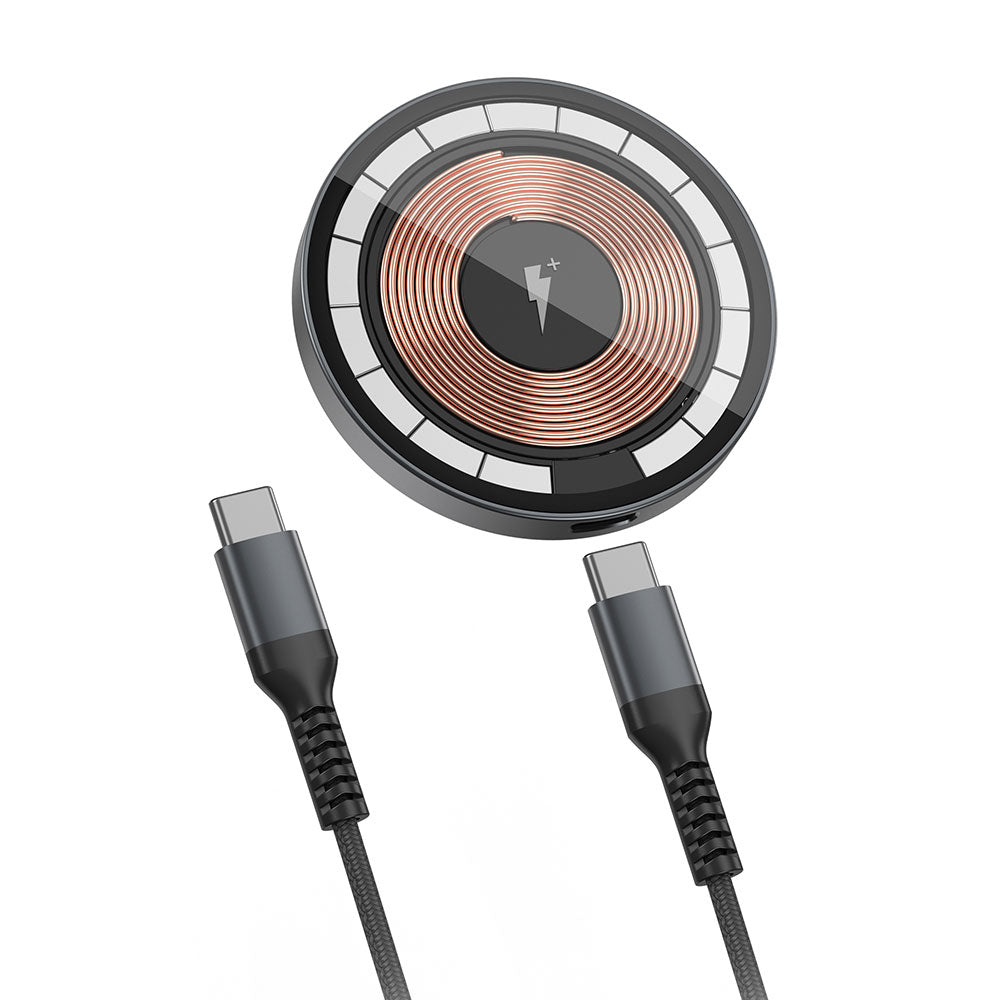 Wiwu M17 Magnetik Intelligent Transparan Wireless Şarj Ultra İnce Şeffaf 15W Android iOS Destekli Siyah