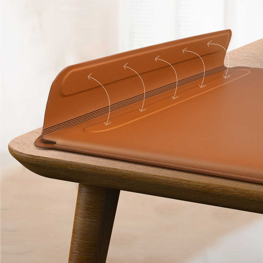 Apple Macbook 13.3' Air Wiwu Macbook Skin Pro Portable Stand Kılıf Kahverengi