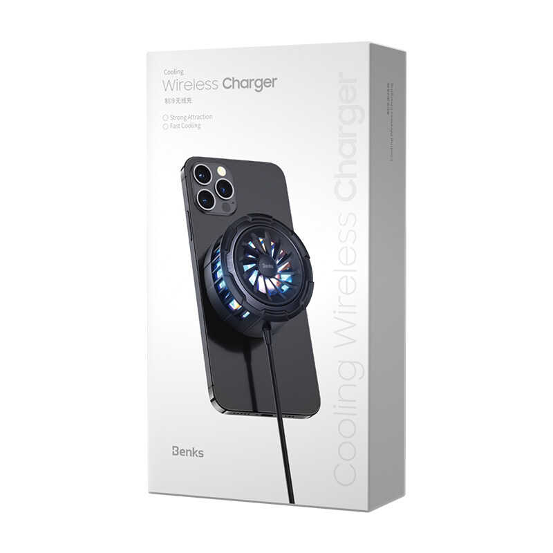 Benks W07 Cooling M-safe Wireless Şarj Siyah