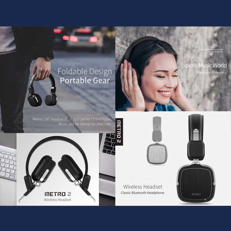 Wiwu Metro 2 Bluetooth Kulaklık Gri