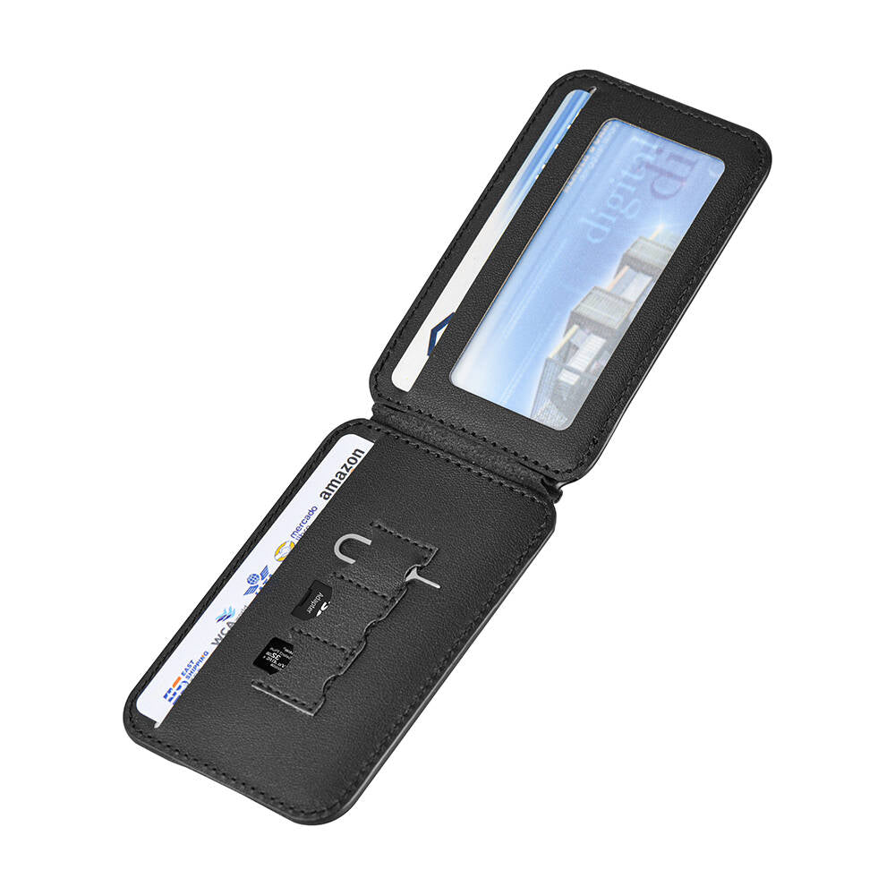 Wiwu MW-003 Mag Wallet Standlı Magnetik Kartlık Siyah Karbon