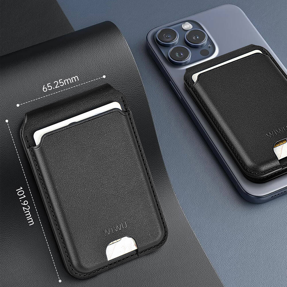 Wiwu MW-003 Mag Wallet Standlı Magnetik Kartlık Siyah Karbon