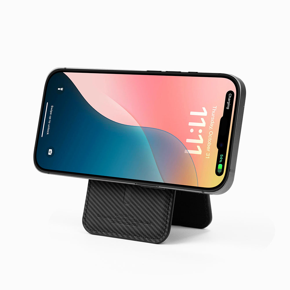 Wiwu MW-003 Mag Wallet Standlı Magnetik Kartlık Siyah Karbon