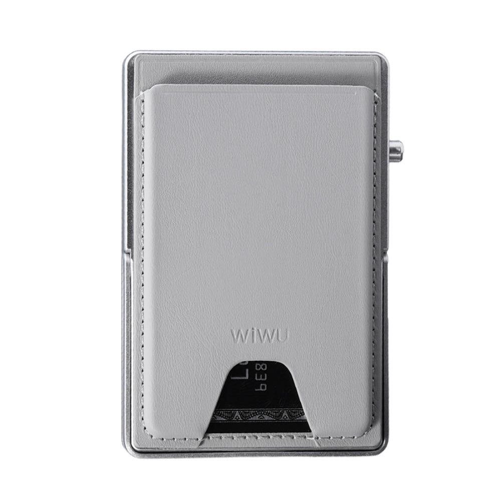 Wiwu MW-006 Tasarımlı 6 Hazneli PU Magnetik Standlı Kartlık Gri