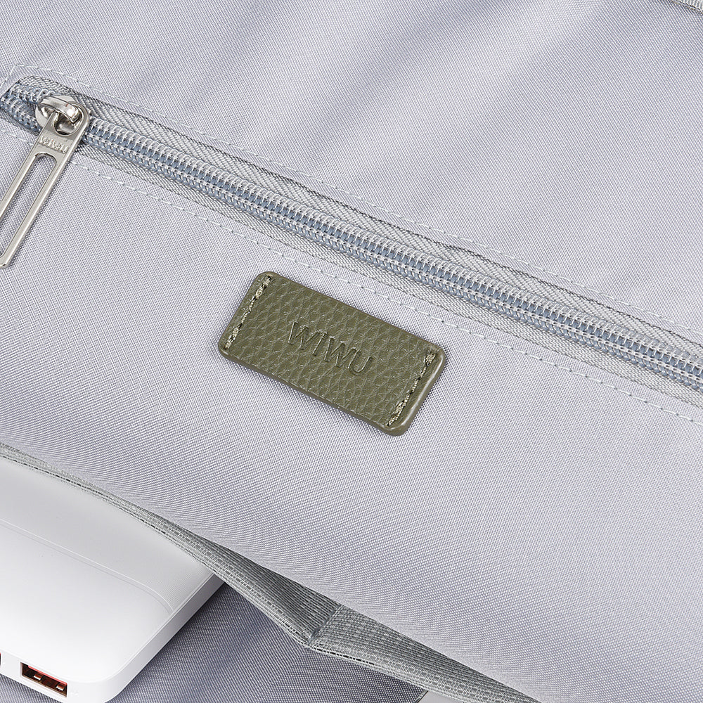 Wiwu Osun Serisi Metal Logolu PU Deri Laptop Sırt Çantası Yeşil