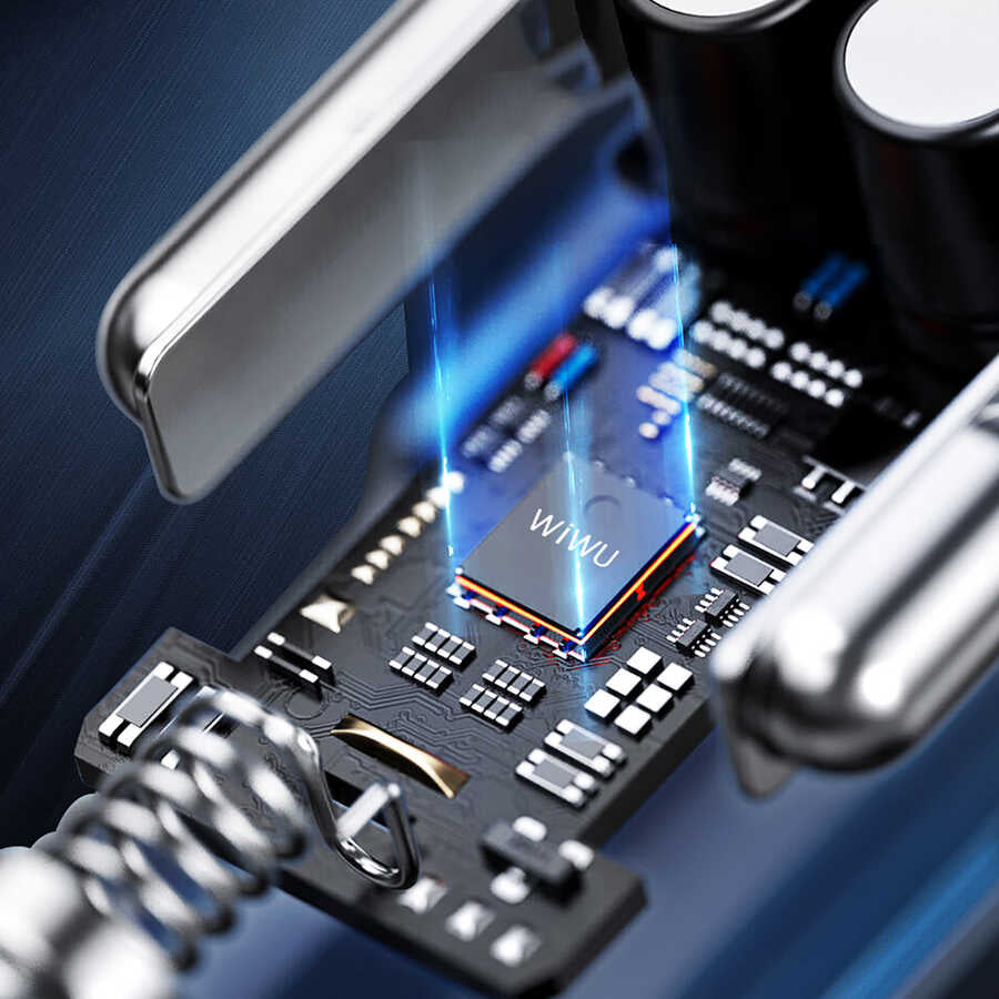 Wiwu PC500 72W PD QC3.0 Ultra Hızlı Şarj Destekli Dijital Göstergeli Araç Şarj Başlığı Siyah