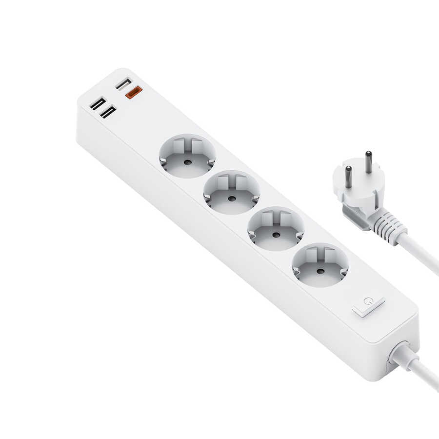 Wiwu PD20W U01EU Power Strip Çoklu Priz 160 cm Beyaz