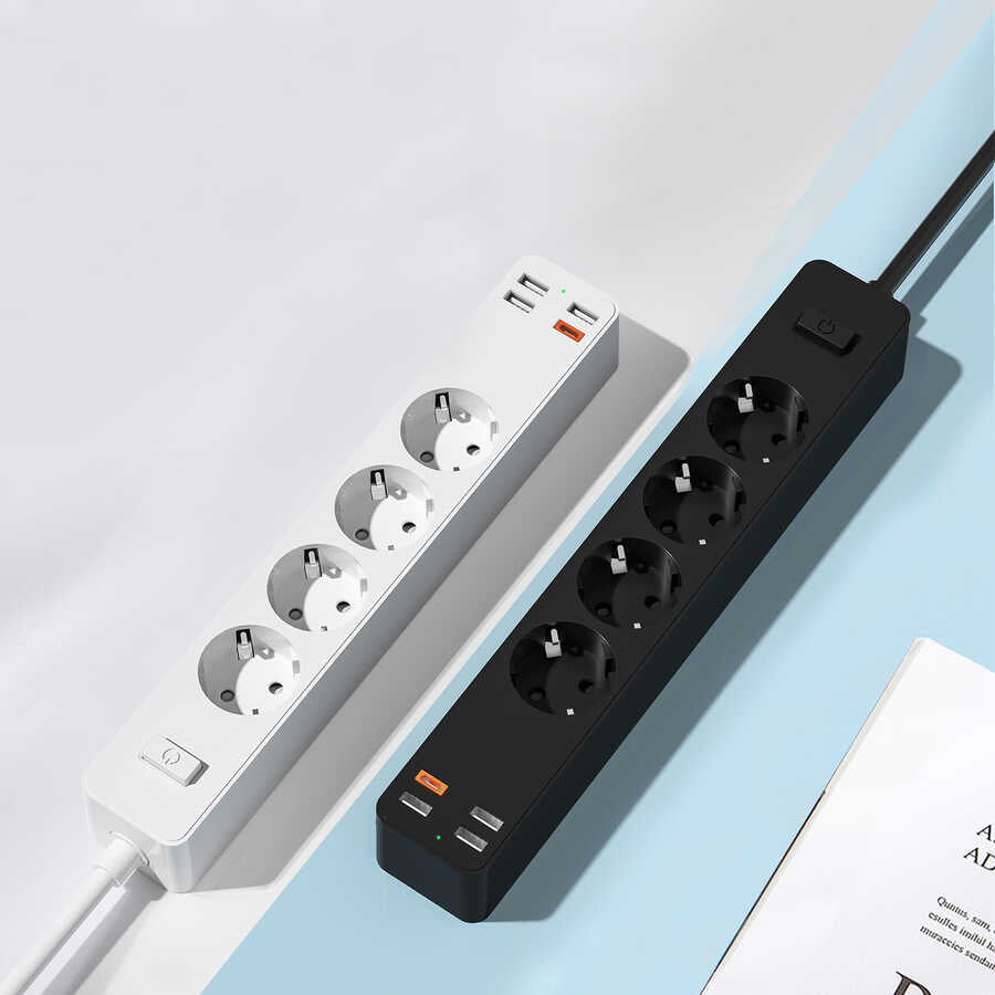 Wiwu PD20W U01EU Power Strip Çoklu Priz 160 cm Beyaz