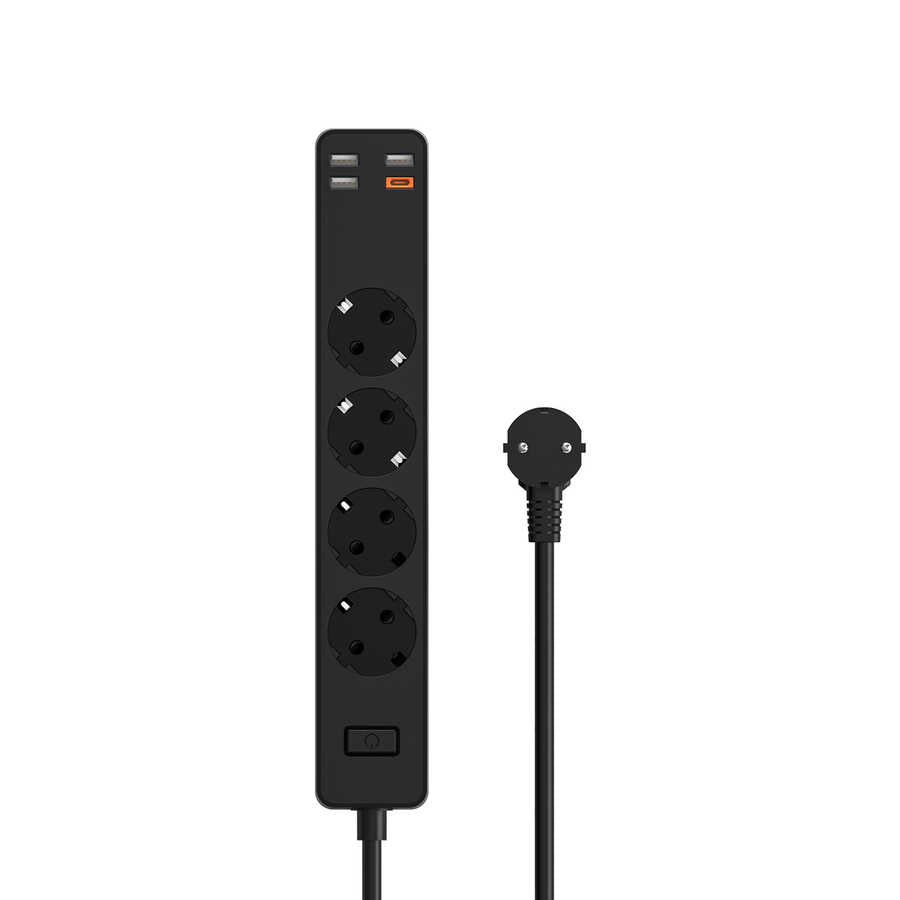 Wiwu PD20W U01EU Power Strip Çoklu Priz 160 cm Siyah