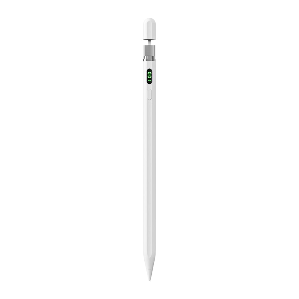 Wiwu Pencil C Pro Dijital Led Göstergeli Dokunmatik Kalem Palm-Rejection Eğim Özellikli Çizim Kalemi Beyaz