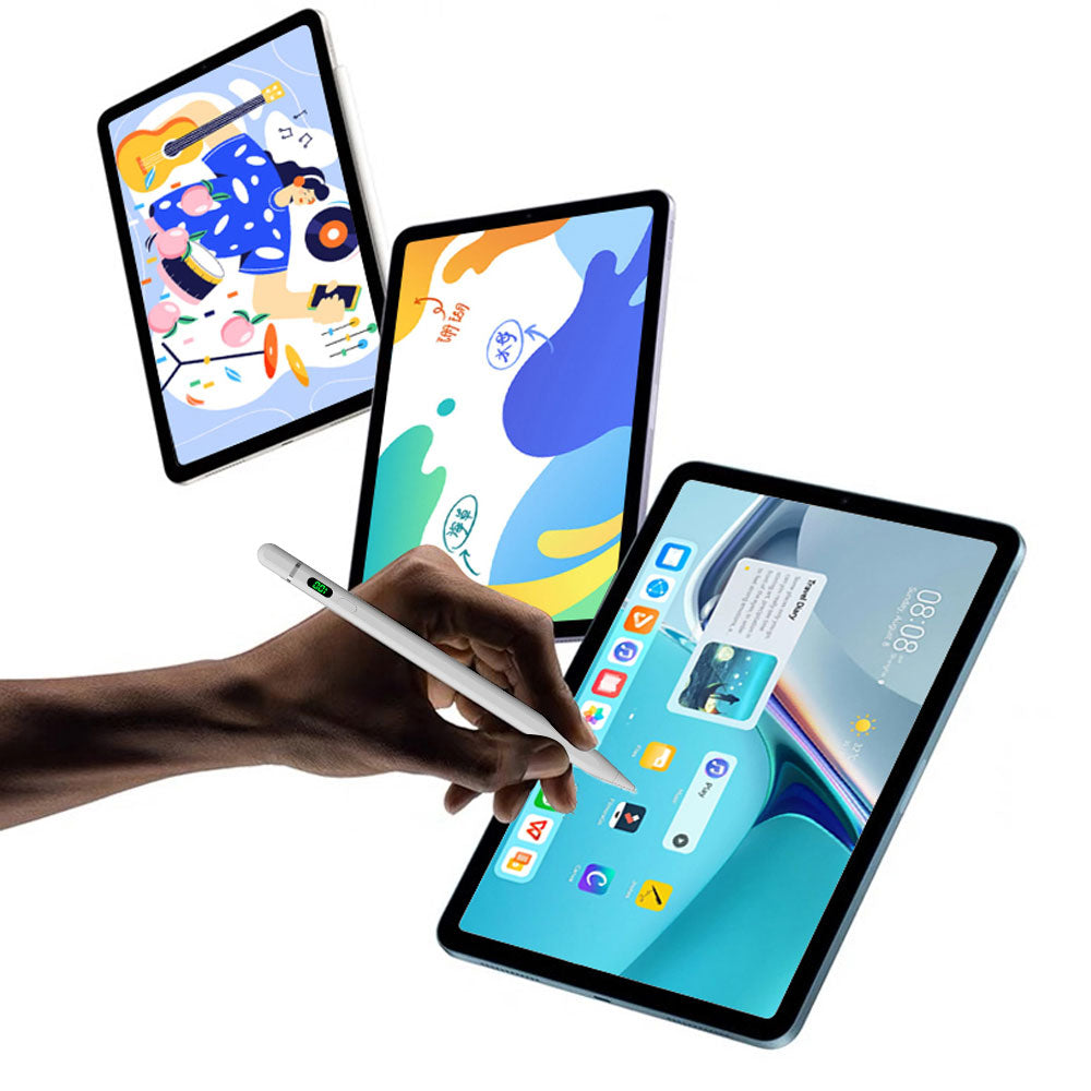 Wiwu Pencil C Pro Dijital Led Göstergeli Dokunmatik Kalem Palm-Rejection Eğim Özellikli Çizim Kalemi Beyaz