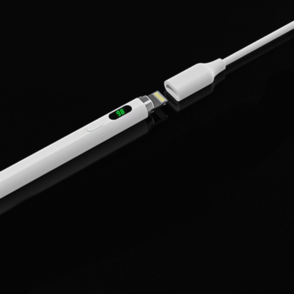 Wiwu Pencil L Pro Dijital Led Göstergeli Dokunmatik Kalem Palm-Rejection Eğim Özellikli Çizim Kalemi Beyaz