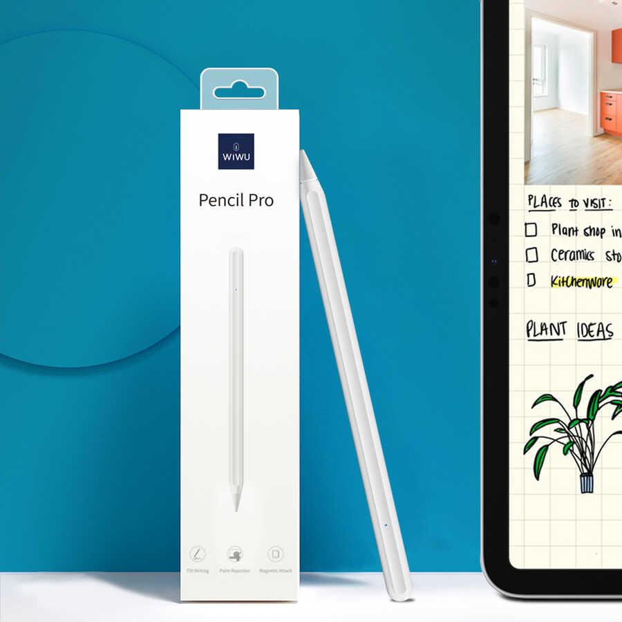 Wiwu Pencil Pro Stylus Dokunmatik Çizim Kalemi Beyaz