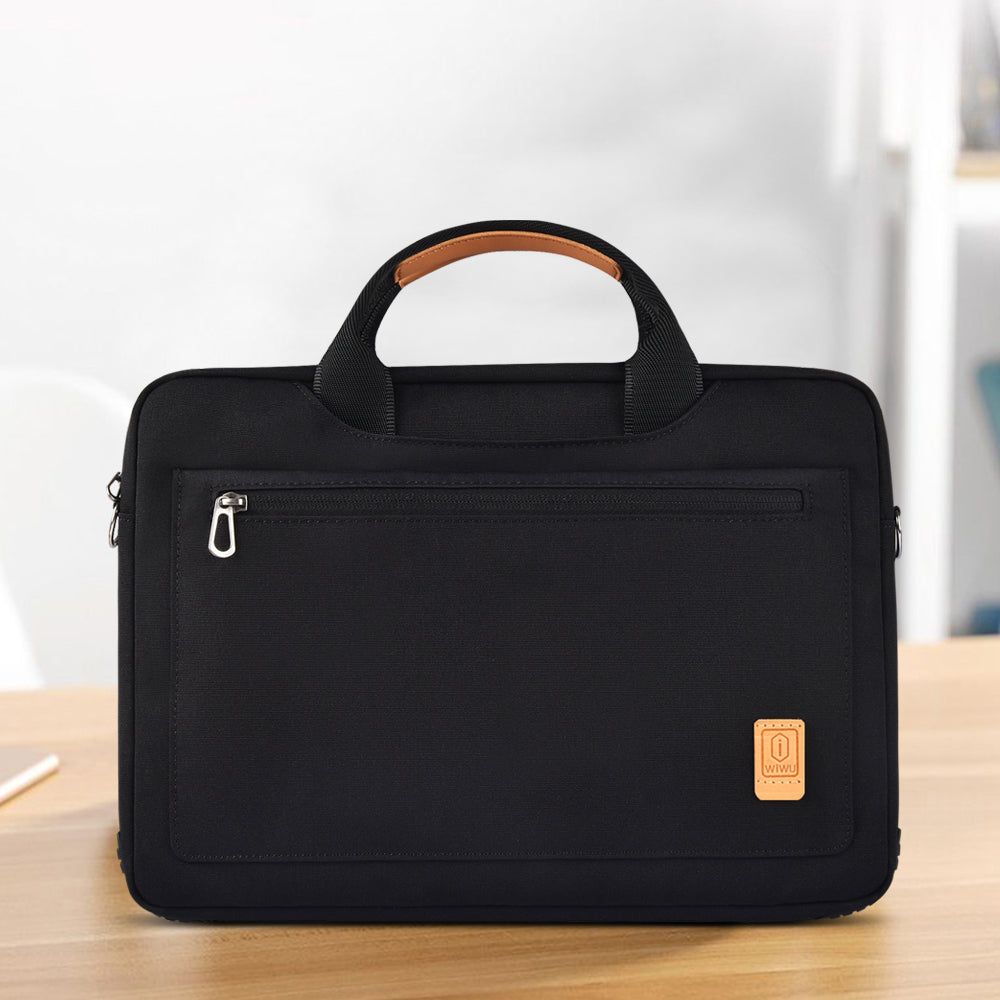 Wiwu Pioneer Pro Serisi Su Geçirmez Polyester Kumaş Omuz Askılı 14 inç Laptop Çantası Siyah