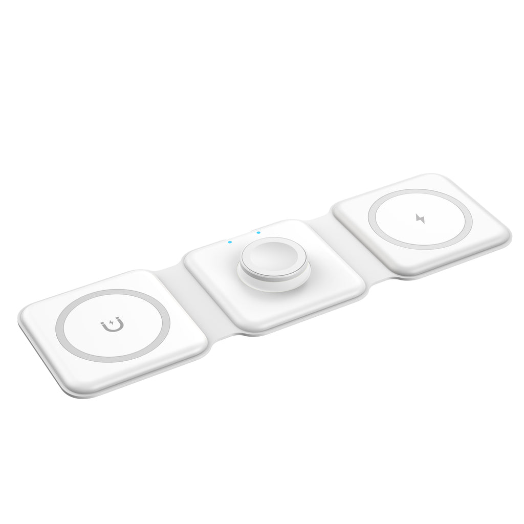 Wiwu Power Air M6 3 in 1 Mıknatıslı Kablosuz Şarj Standı Beyaz