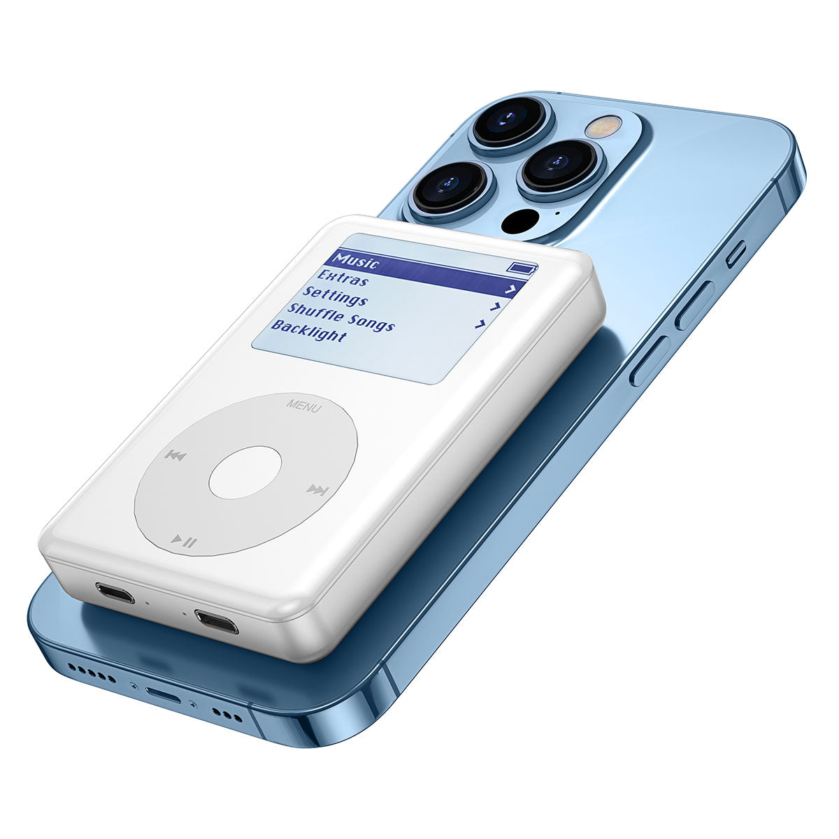 Wiwu PP01 PowerPod Taşınabilir Wireless Şarj ve PD Hızlı Şarj Özellikli Powerbank 20W 10000mAh Beyaz