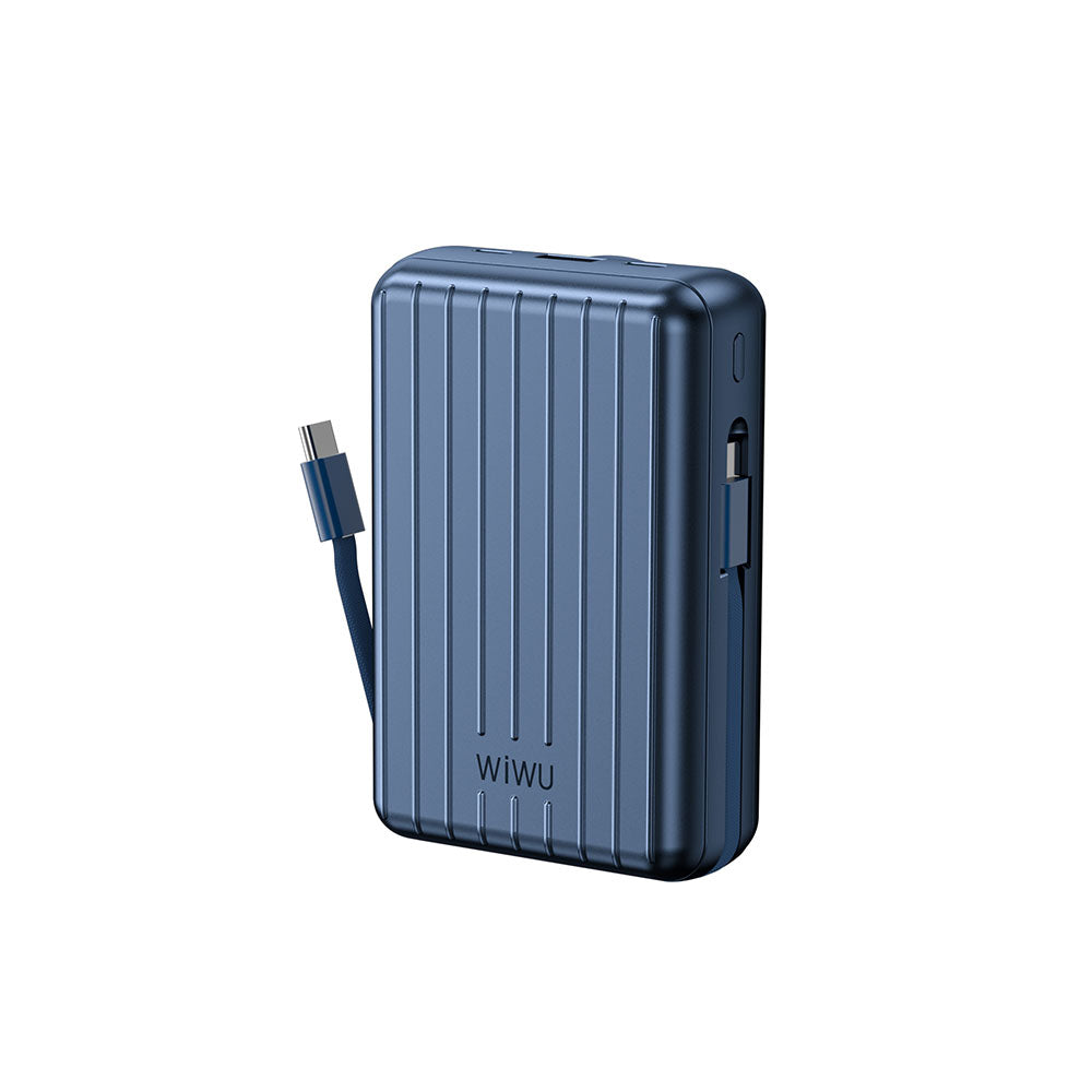 Wiwu PP04 Taşınabilir Wireless Şarj ve PD Hızlı Şarj Özellikli Powerbank 20W 20000mAh Mavi