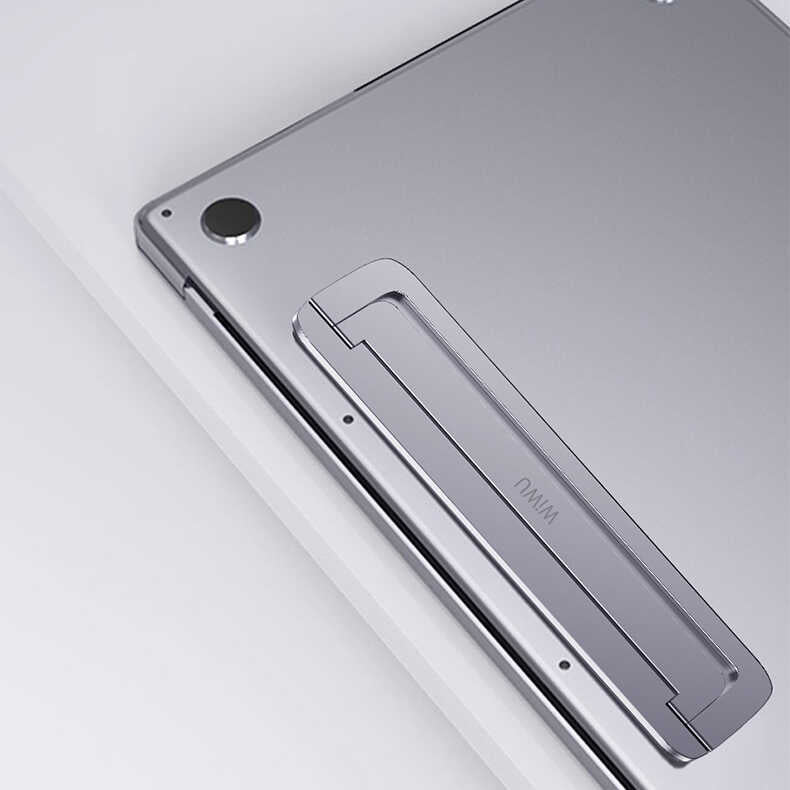 Wiwu S900 Yıkanabilir Yapıştırıcılı Mini Laptop Standı 2 Farklı Yükseklik Ayarı 11-17 inc Uyumlu Gri