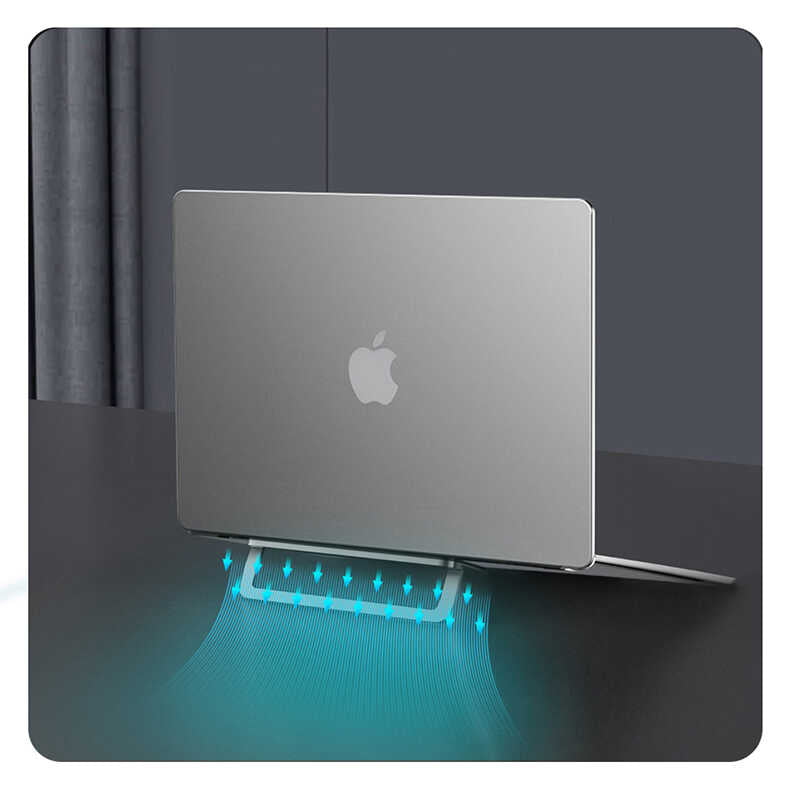 Wiwu S900 Yıkanabilir Yapıştırıcılı Mini Laptop Standı 2 Farklı Yükseklik Ayarı 11-17 inc Uyumlu Gri