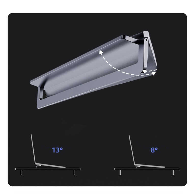 Wiwu S900 Yıkanabilir Yapıştırıcılı Mini Laptop Standı 2 Farklı Yükseklik Ayarı 11-17 inc Uyumlu Gri