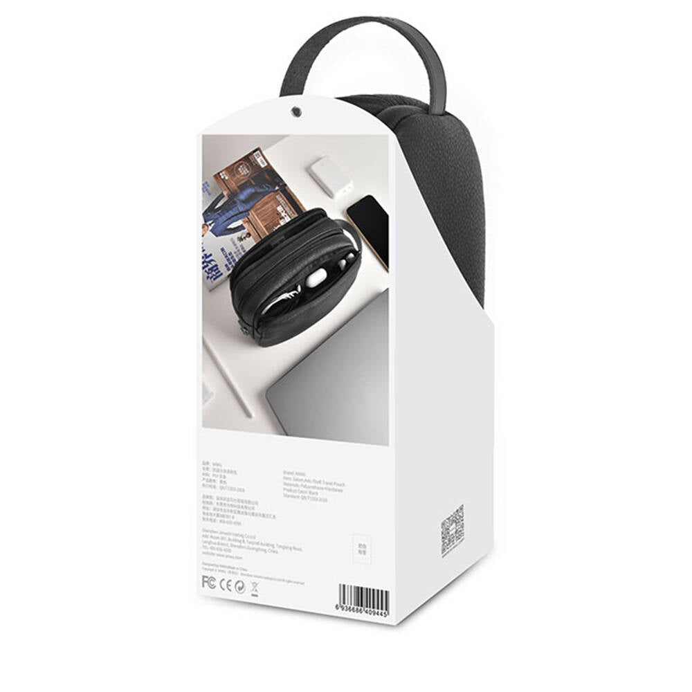 Wiwu Salem Anti-Theft Çok Fonksiyonlu Taşınabilir Mobil Aksesuar Çantası Siyah