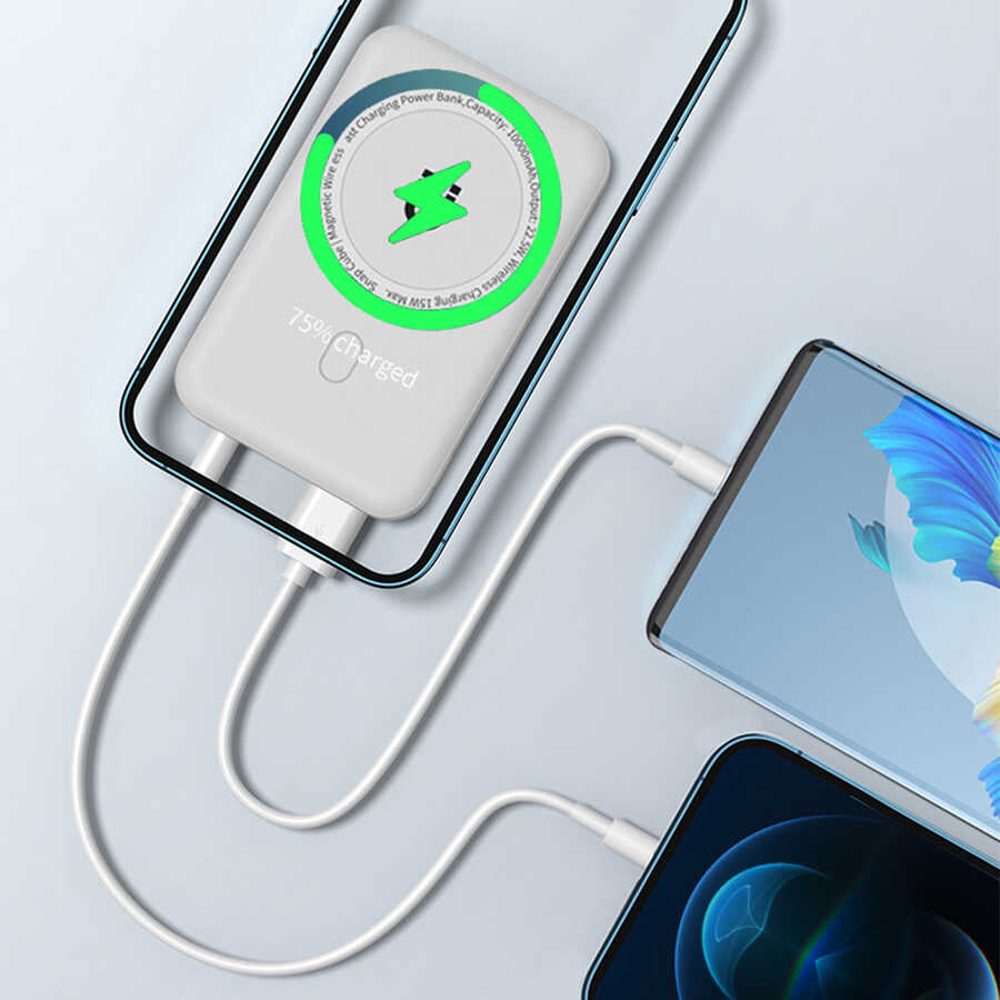 Wiwu SC10000 M-safe Mıknatıslı Wireless Powerbank Mavi