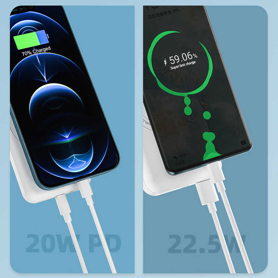 Wiwu SC10000 M-safe Mıknatıslı Wireless Powerbank Mavi