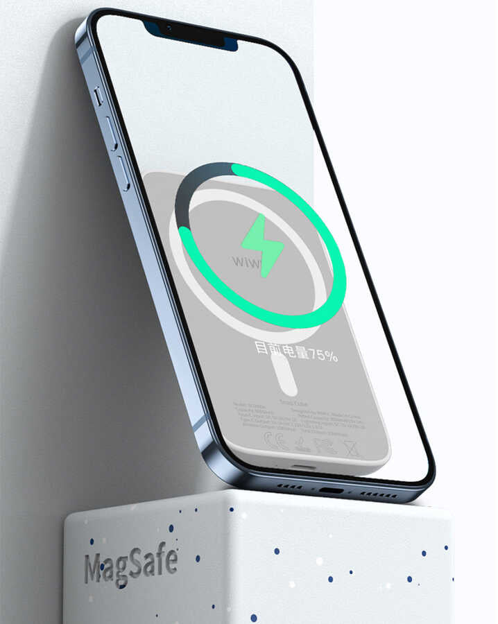 Wiwu SC5000A M-safe Mıknatıslı Wireless Powerbank Beyaz