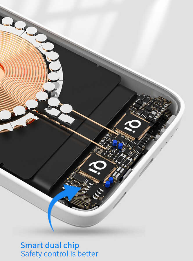 Wiwu SC5000A M-safe Mıknatıslı Wireless Powerbank Beyaz