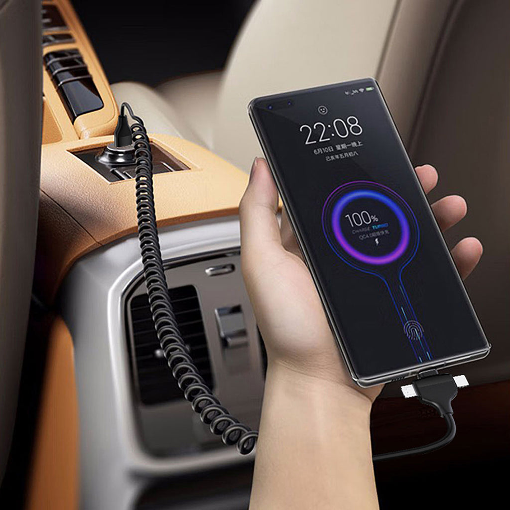 Wiwu Spiral Tasarımlı Micro Type-C ve Lightning 3in1 Spring Spiral Kablo 1m Siyah