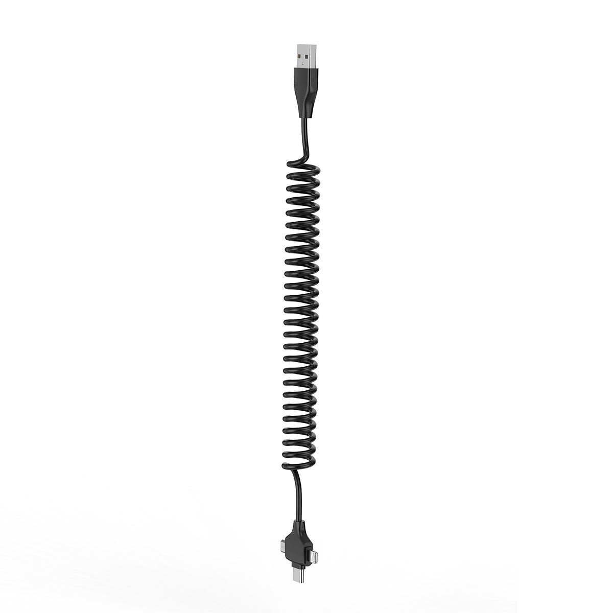 Wiwu Spiral Tasarımlı Micro Type-C ve Lightning 3in1 Spring Spiral Kablo 1m Siyah