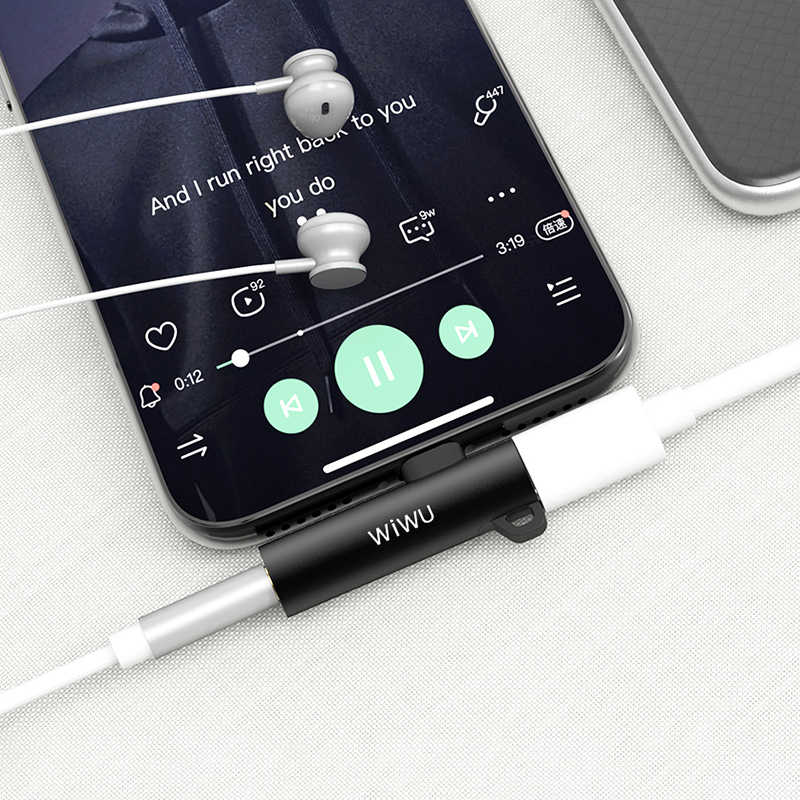 Wiwu ST03 Lightning Ses Adaptörü Siyah