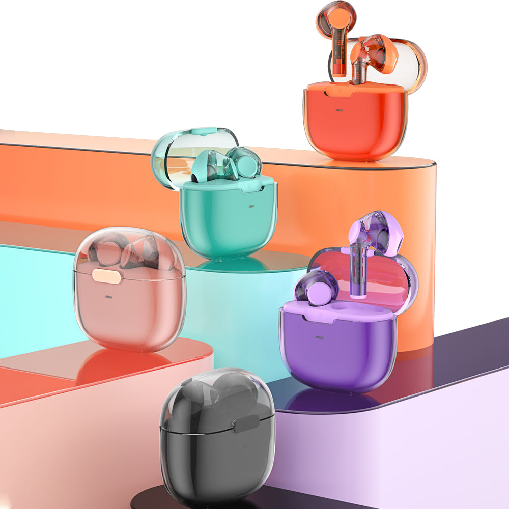 Wiwu T12 Şeffaf Tasarımlı Kulak İçi Bluetooth Kulaklık Turuncu