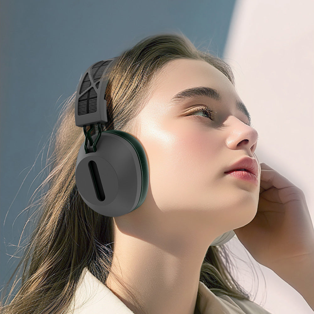 Wiwu TD-06 Solar Enerjili ANC Özellikli Çift Cihaz Destekli Ayarlanabilir Kulak Üstü Bluetooth v5.3 Kulaklık Gri-Yeşil