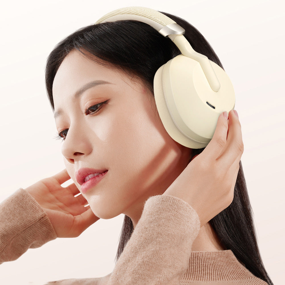 Wiwu TD-09 Solar Enerjili ANC Özellikli Katlanabilir Ayarlanabilir Kulak Üstü v5.3 Bluetooth Kulaklık Beyaz