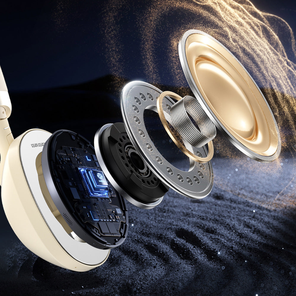 Wiwu TD-09 Solar Enerjili ANC Özellikli Katlanabilir Ayarlanabilir Kulak Üstü v5.3 Bluetooth Kulaklık Beyaz