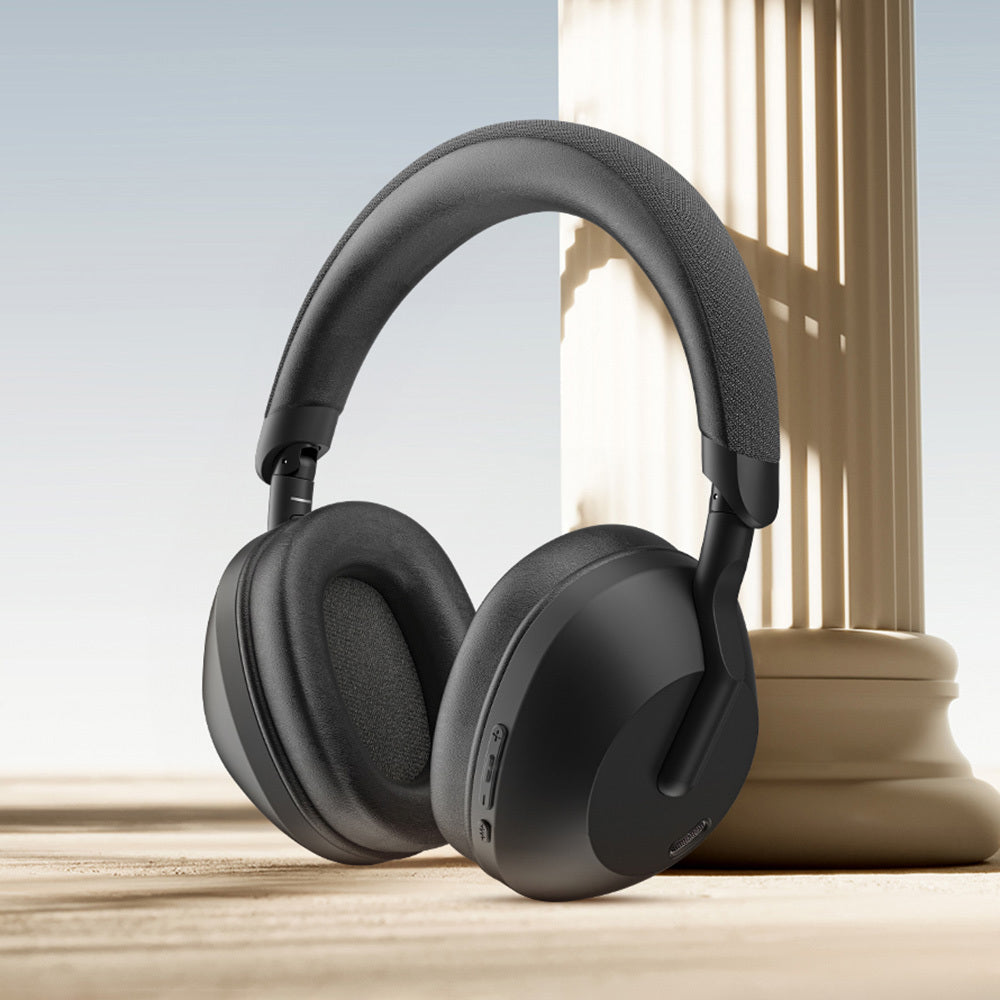 Wiwu TD-09 Solar Enerjili ANC Özellikli Katlanabilir Ayarlanabilir Kulak Üstü v5.3 Bluetooth Kulaklık Siyah