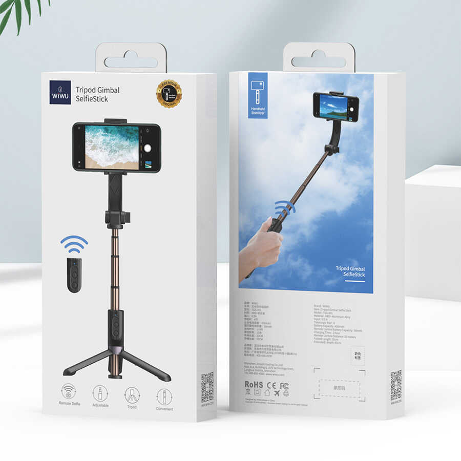 Wiwu TGS-301 Çok Fonksiyonlu Selfie Çubuğu Siyah