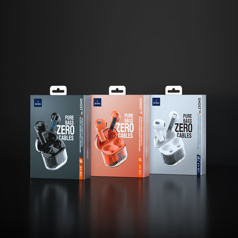 Wiwu TWS11 Şeffaf Tasarımlı Ghost Kulak İçi Bluetooth Kulaklık Beyaz