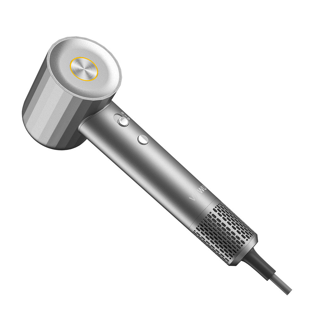 Wiwu Wi-520 Hypersonic Saç Kurutma Fön Makinesi İyon Teknolojisi Isı Dereceli Led Işık 1600W Gri