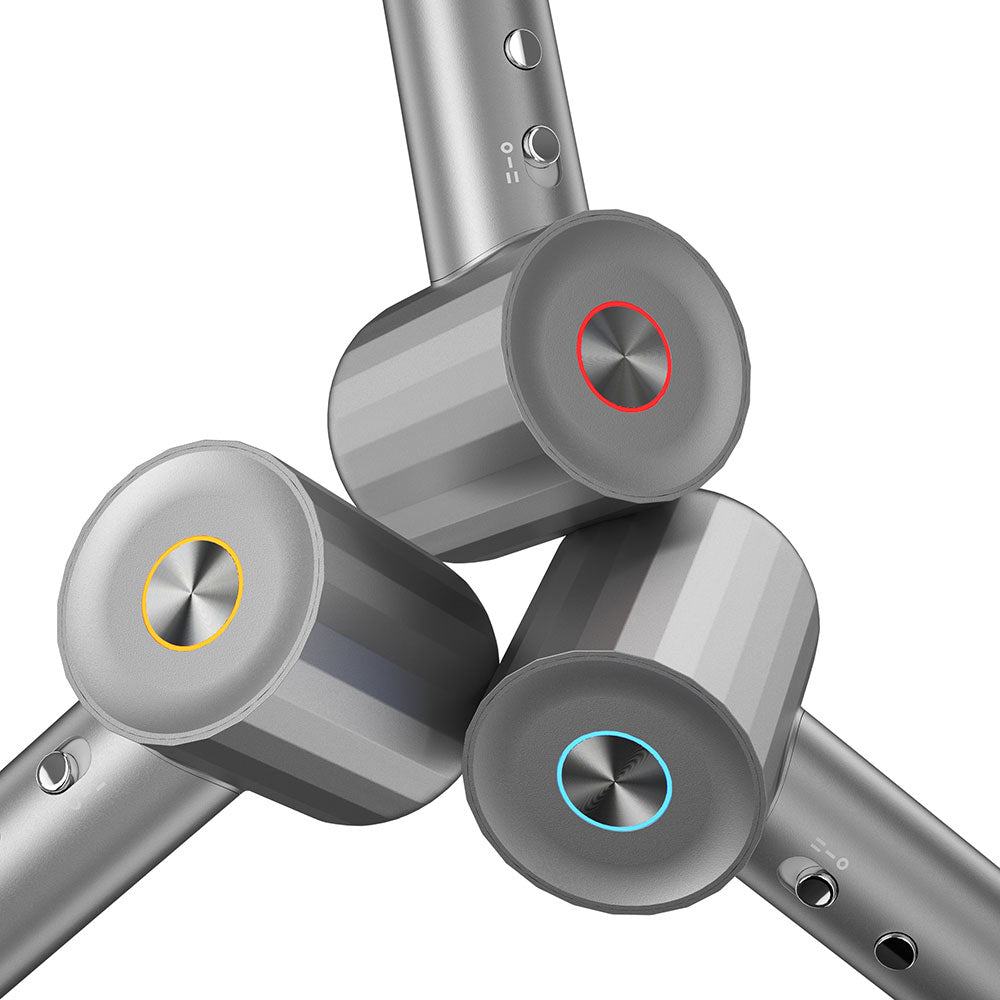 Wiwu Wi-520 Hypersonic Saç Kurutma Fön Makinesi İyon Teknolojisi Isı Dereceli Led Işık 1600W Gri